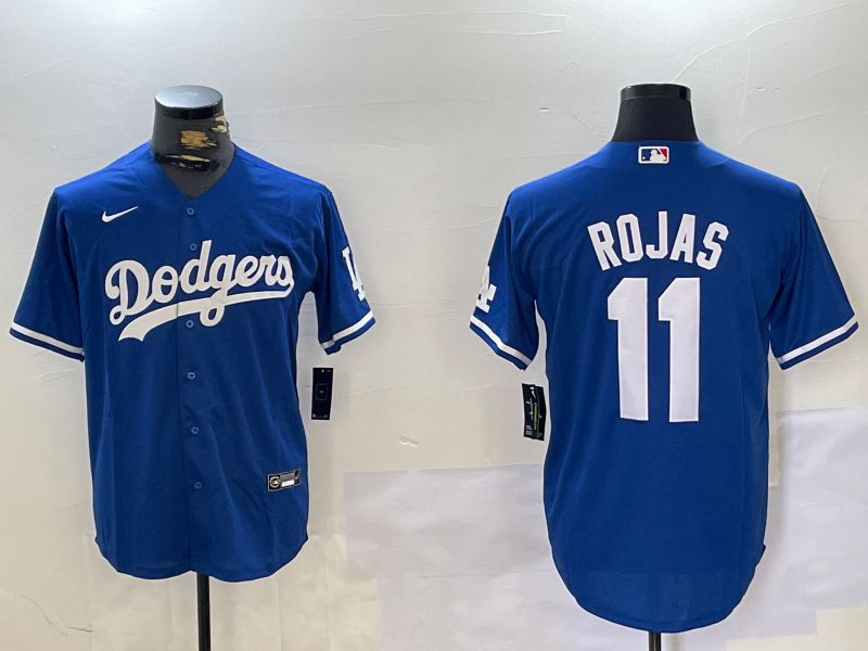 Men Los Angeles Dodgers #11 Rojas Blue Game 2024 Nike MLB Jersey style 1